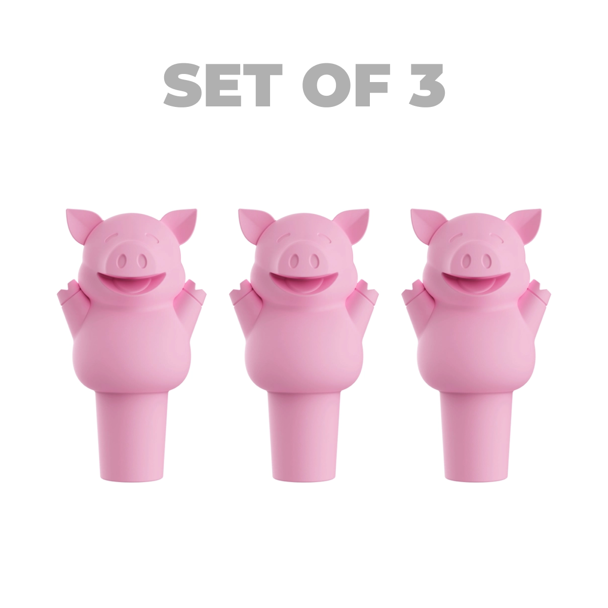 Pig Wine Bottle Stoppers (Set of 3)